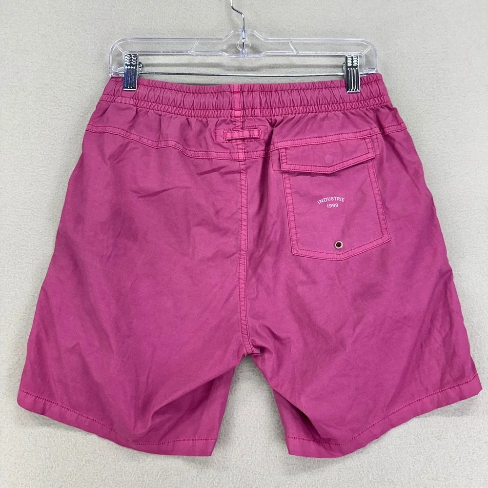 Industrie Australia Boardshorts Mens Medium Pink Nylon Stretch Surf Beach Swim‎